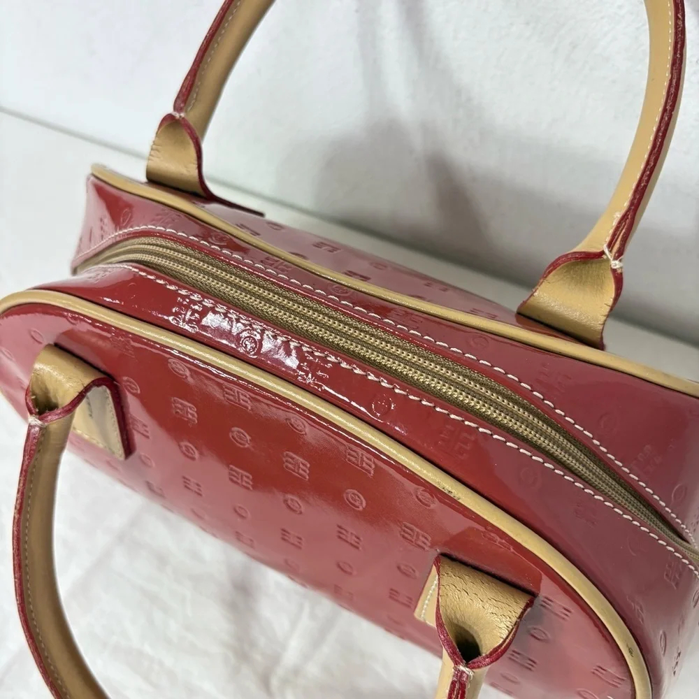 ARCADIA Patent Leather Dome Top Handle Satchel Bag Purse - Picture 13 of 16
